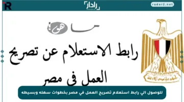 للوصول إلى رابط استعلام تصريح العمل في مصر بخطوات سهلة وبسيطة
